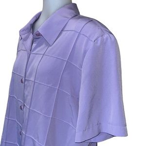 Vintage 80s/90s KATHY CHE Lavender Button Blouse~sz 16